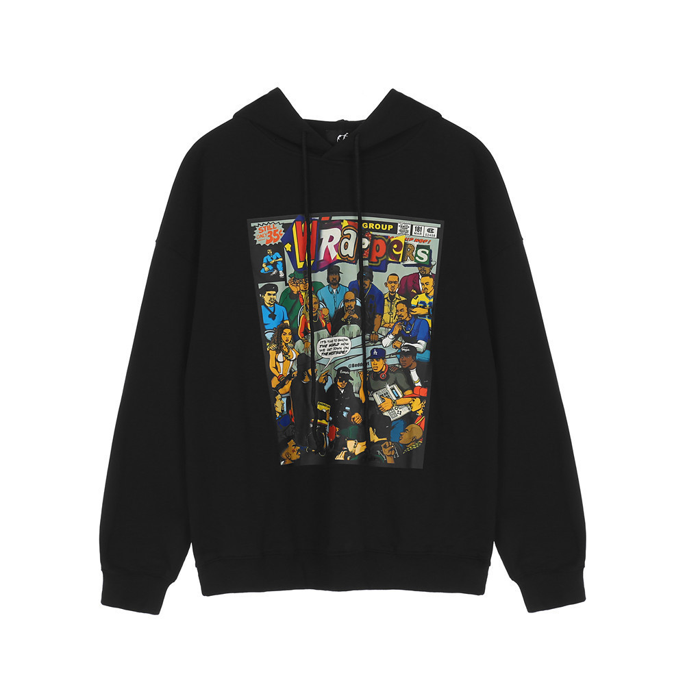 Sweatshirts Cartoon character print Hooded Sweater mens high street fashion brand loose long sleeve top Pullover Hoodie, White
Sweatshirts Cartoon character print Hooded Sweater mens high street fashion brand loose long sleeve top Pullover Hoodie, White