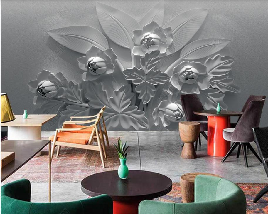 Abstract three-dimensional flower wallpapers background wall 3d murals wallpaper for living room