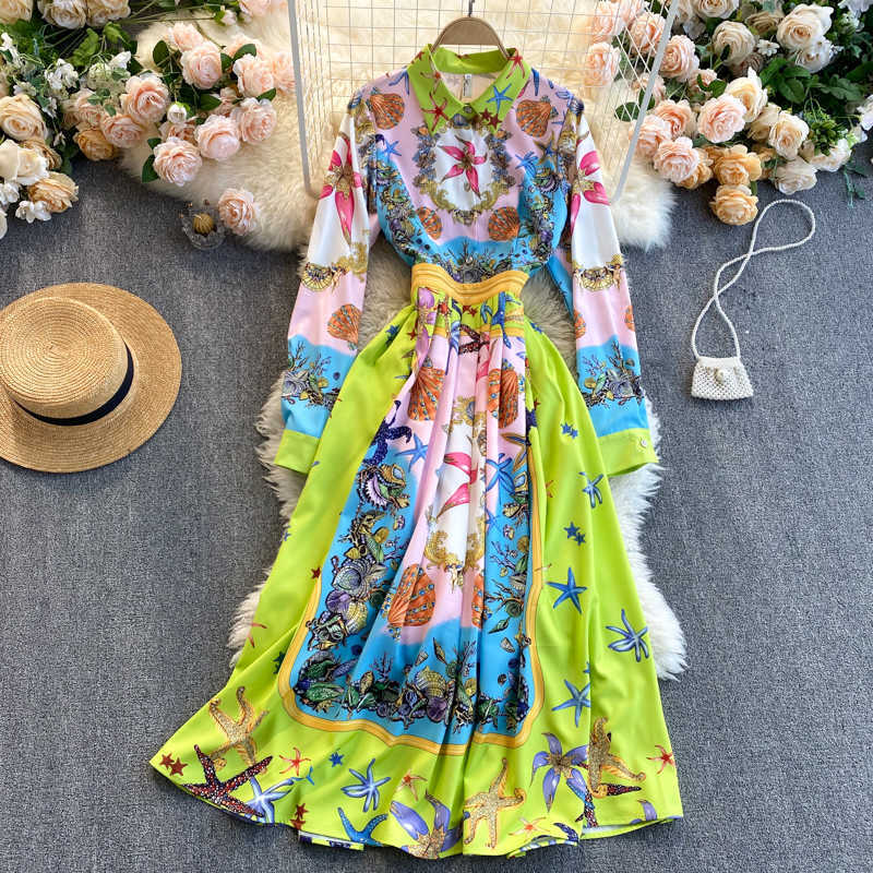 DEAT Summer Arrivals Print Lapel Collar Long Sleeve High Waist Slim A-line Bohemian Style Dress MZ480 210709, Yellow
DEAT Summer Arrivals Print Lapel Collar Long Sleeve High Waist Slim A-line Bohemian Style Dress MZ480 210709, Yellow