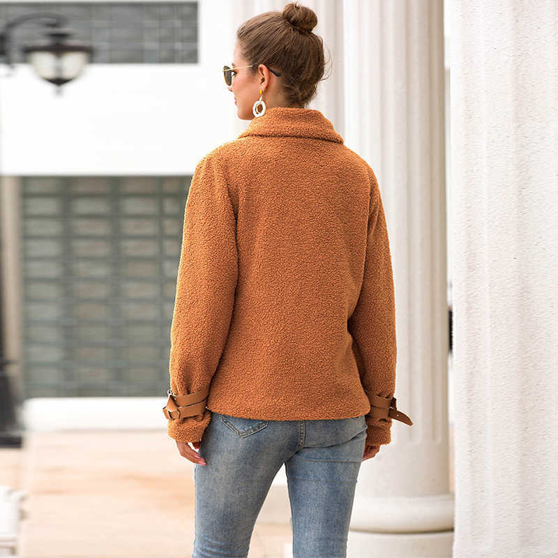 Ly Varey Lin Autumn Winter Women Thick Warm Faux Fur Coats Turndown Collar Zipper Loose Soft Jacket Plus Size 3xl Outerwear 210526