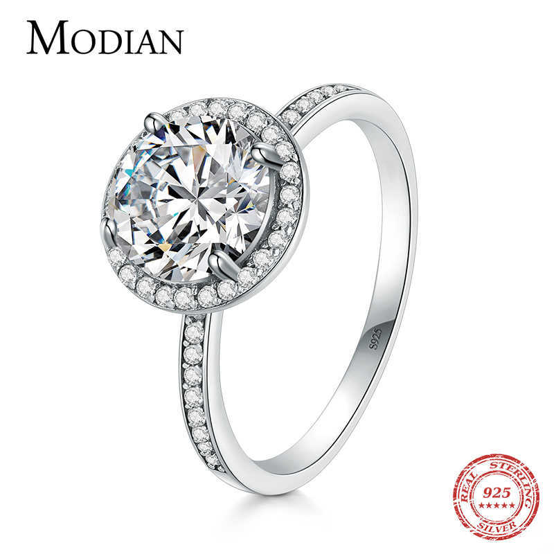 Genuine 925 Sterling Silver Round Clear CZ Fashion Finger Ring Classic Jewelry For Women luxury Wedding Engagement Rings 210707
Genuine 925 Sterling Silver Round Clear CZ Fashion Finger Ring Classic Jewelry For Women luxury Wedding Engagement Rings 210707