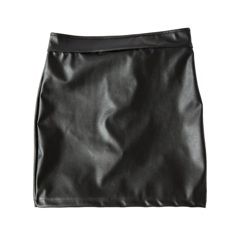 Adjustable PU Leather Black Sexy Party Club Skirt Fashion Gothic Bandage Skirt Slim Bodycon Clubwear Short Spanking Skirt 210306