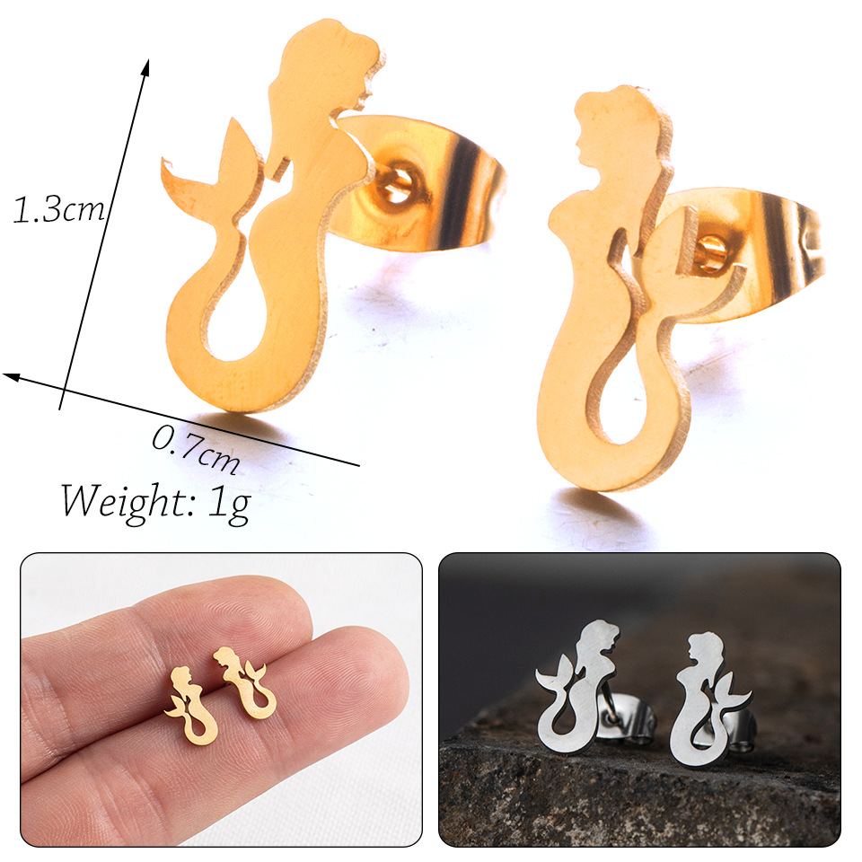 10Pair Small Cute Animal Hedgehog Cartilage Studs Earrings Piercing Porcupine Echidna Stainless Steel for Women Female Party Fashion Jewelry