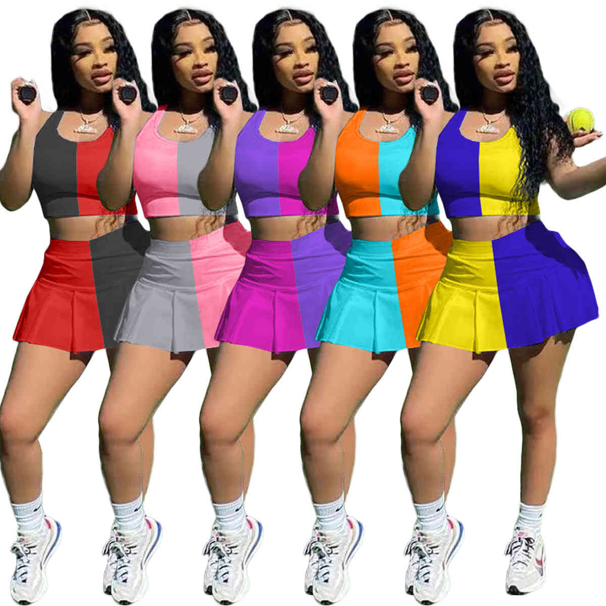 Women Tracksuits Summer Two Piece Dress Shorts Set Slim Fit Sports Vest Skirt Sleeveless T-shirt Yoga Shorts Solid Color Jogger Sets Outfits Gym Clothes -XXL, S8238;mix or give a list
Women Tracksuits Summer Two Piece Dress Shorts Set Slim Fit Sports Vest Skirt Sleeveless T-shirt Yoga Shorts Solid Color Jogger Sets Outfits Gym Clothes -XXL, S8238;mix or give a list