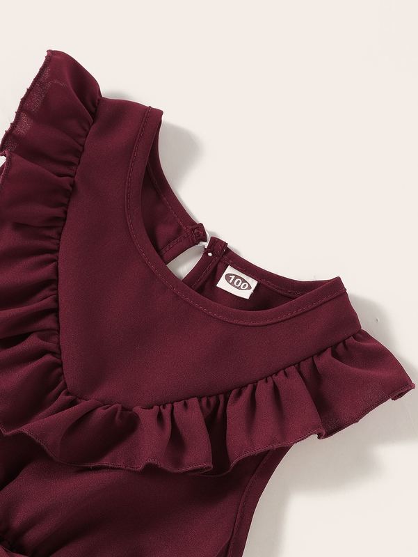 Toddler Girls Ruffle Self Tie A-line Dress SHE