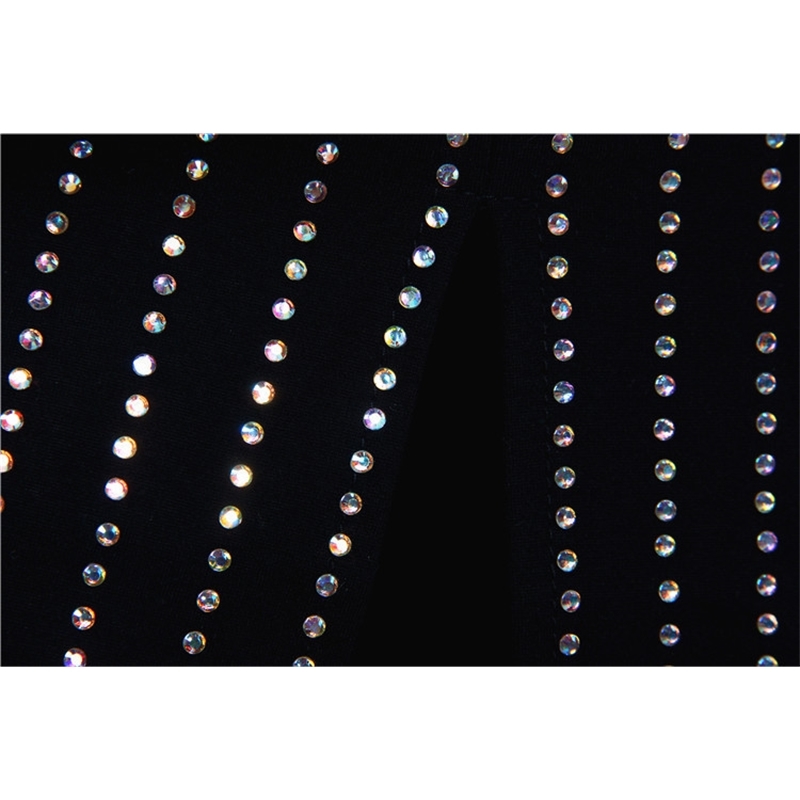 S-3XL Excellent Quality Barocco Runway Long Sleeve Autumn Women Sexy Rhinestone Diamond Embellished Bodycon Long Dress T200319