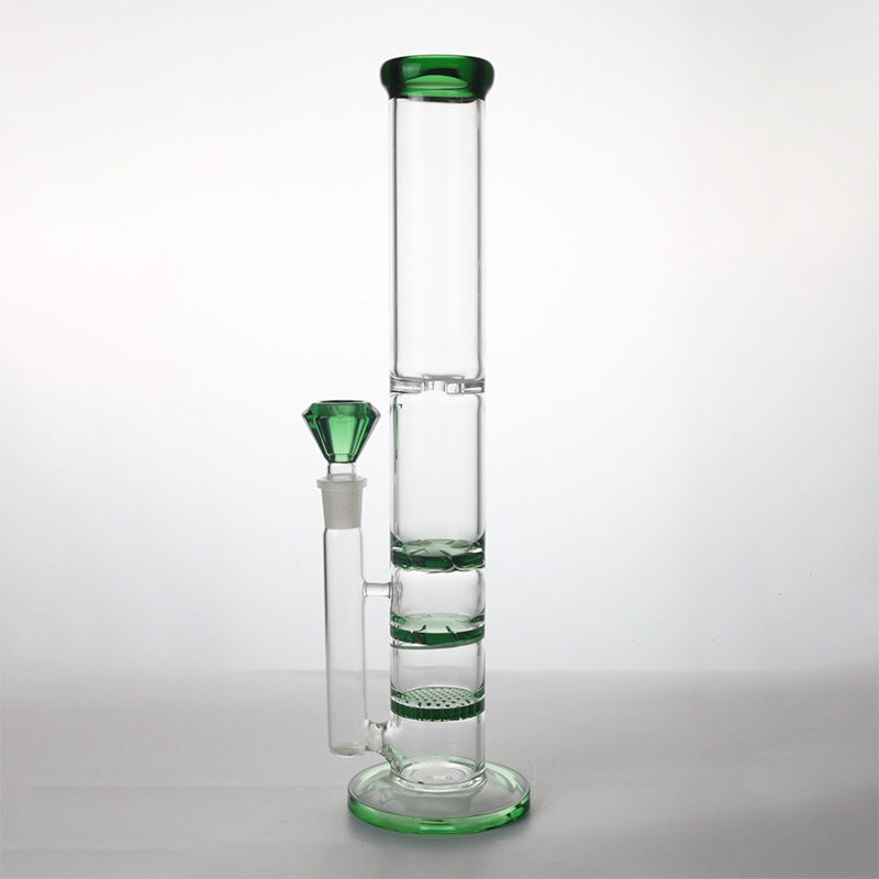 Hookah Water Pipes Glass Bong Honeycomb And Cyclone Leaf Three Layer Filtration Bongs Dab Rig Recycler Smoking Pipe 15.7" inches 18.8mm
Hookah Water Pipes Glass Bong Honeycomb And Cyclone Leaf Three Layer Filtration Bongs Dab Rig Recycler Smoking Pipe 15.7" inches 18.8mm