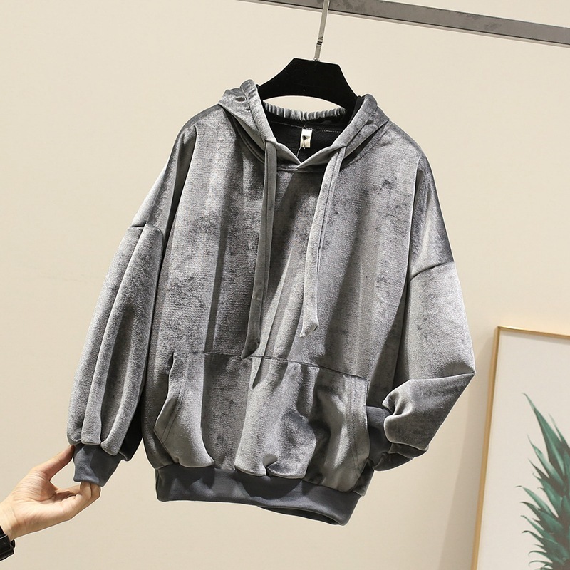 Flocking Thick Warm Velours Hoodies Women Autumn New Arrival Windbreaker Sweatshirt with Hat In Soft Touch 201204