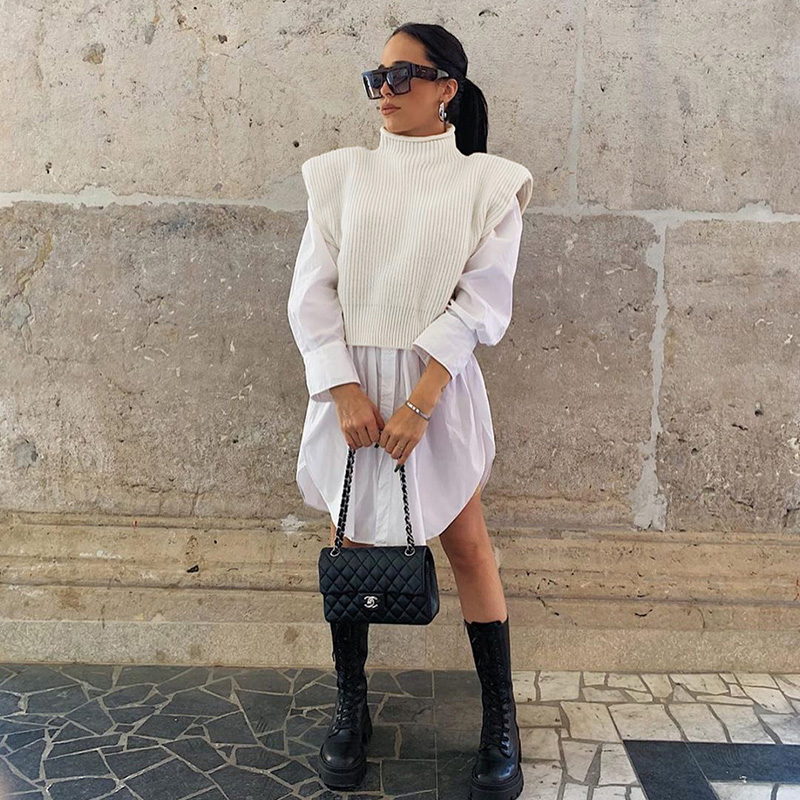 Sweater Waistcoat Vest Turtleneck Elegant Pullover Autumn Soft Loose Knitted Sweater Women 2021 Casual Streetwear Vest, White
Sweater Waistcoat Vest Turtleneck Elegant Pullover Autumn Soft Loose Knitted Sweater Women 2021 Casual Streetwear Vest, White