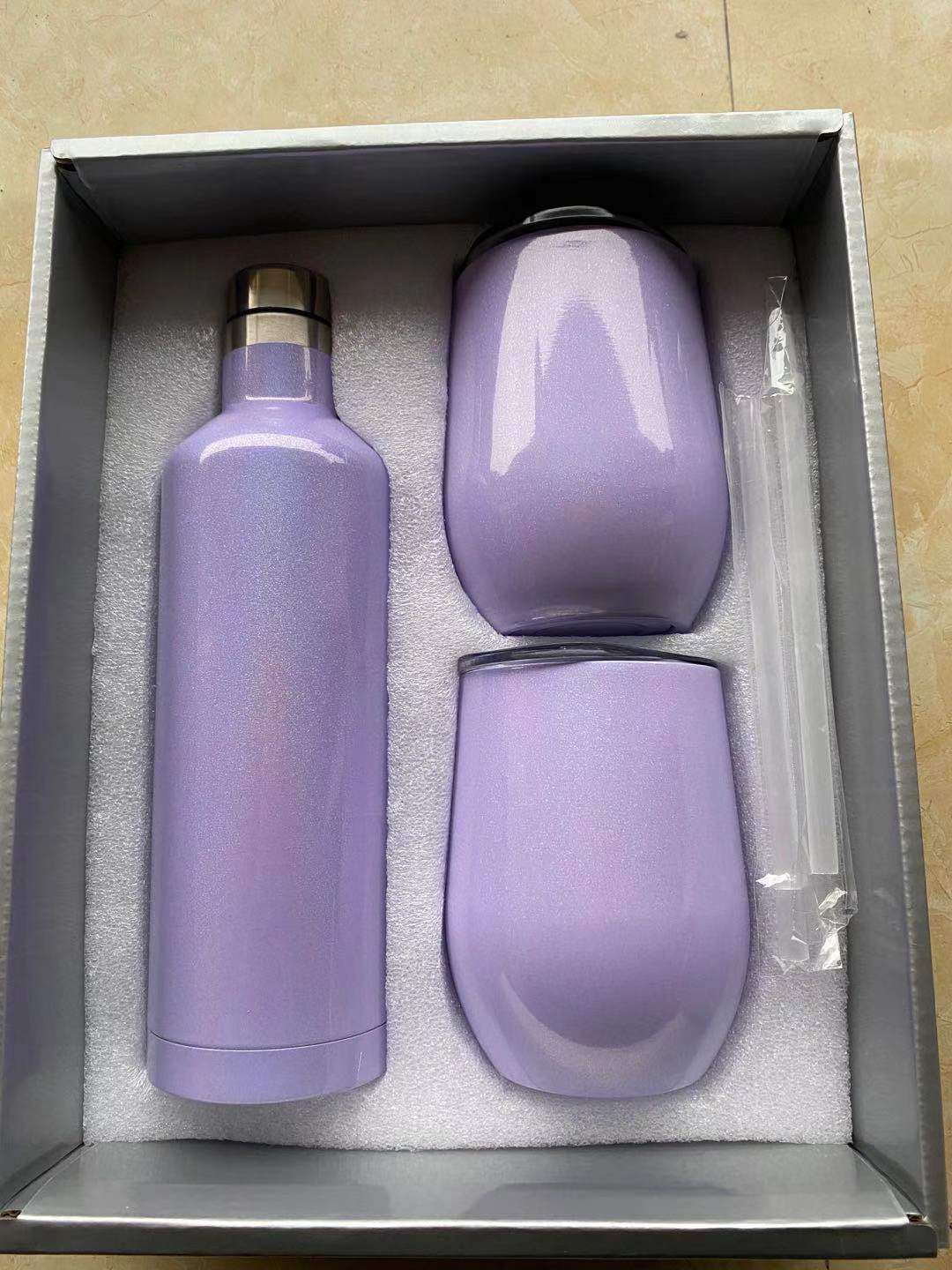 Sublimation Glitter wine glass set gift package Stainless Steel red wine bottle with egg cups Outdoor Insulated shimmer wine dff0323, Multi-color
Sublimation Glitter wine glass set gift package Stainless Steel red wine bottle with egg cups Outdoor Insulated shimmer wine dff0323, Multi-color