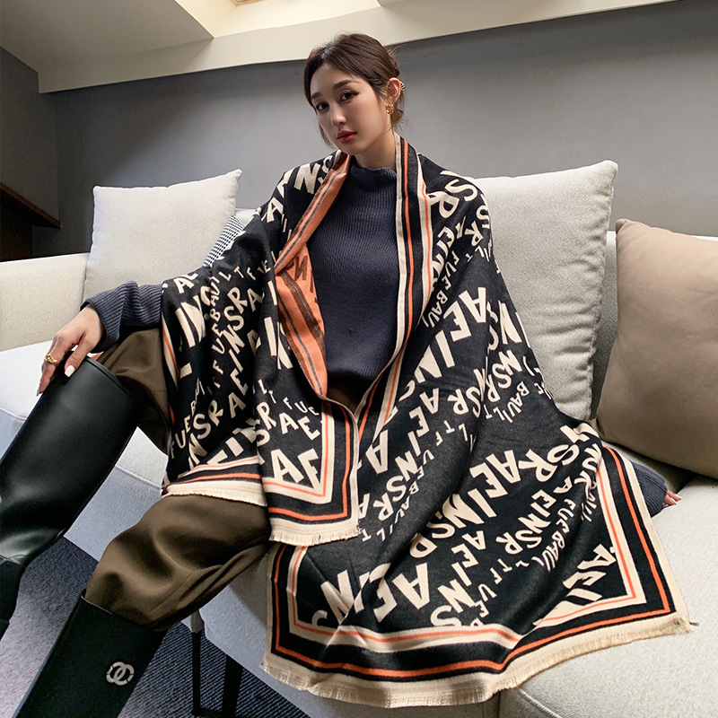 Winter Scarf Women Pashmina Imitation Cashmere Letters Print Female Warm Shawls and Wraps Thick Reversible Scarves Neckerchief Blanket
Winter Scarf Women Pashmina Imitation Cashmere Letters Print Female Warm Shawls and Wraps Thick Reversible Scarves Neckerchief Blanket