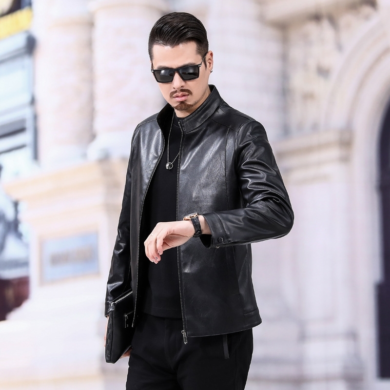 Korean oblique pocket new vertical collar zipper spring and autumn handsome casual coat Pu locomotive hunting leather jacket, Brown
Korean oblique pocket new vertical collar zipper spring and autumn handsome casual coat Pu locomotive hunting leather jacket, Brown