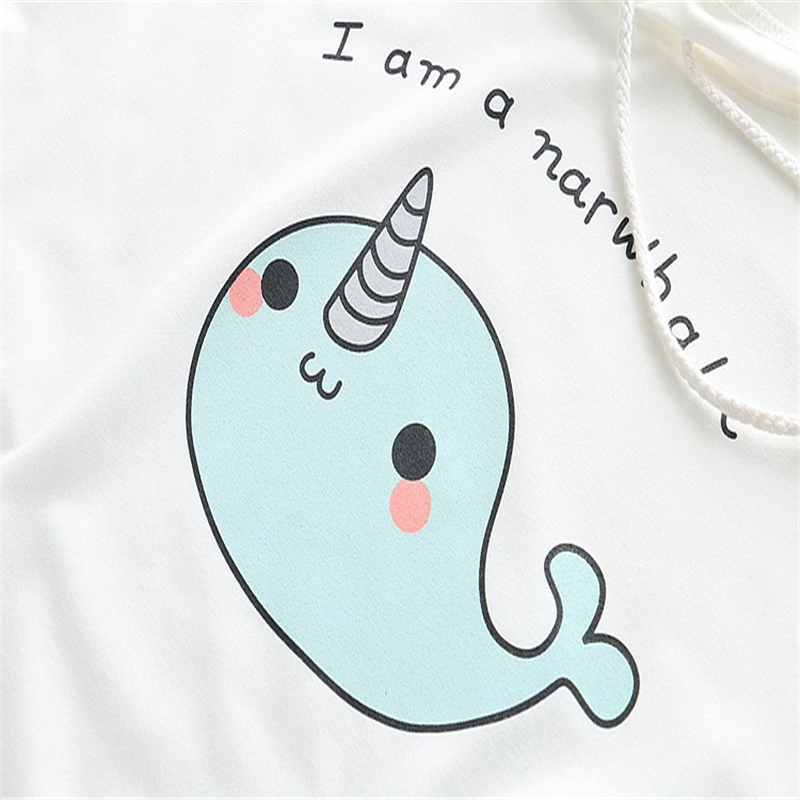 MERRY PRETTY Cartoon Unicorn Print Hooded Sweatshirts Autumn Long Sleeve Cooton Cute Pullovers Femme Lace Up Sweet Hoodies 201217