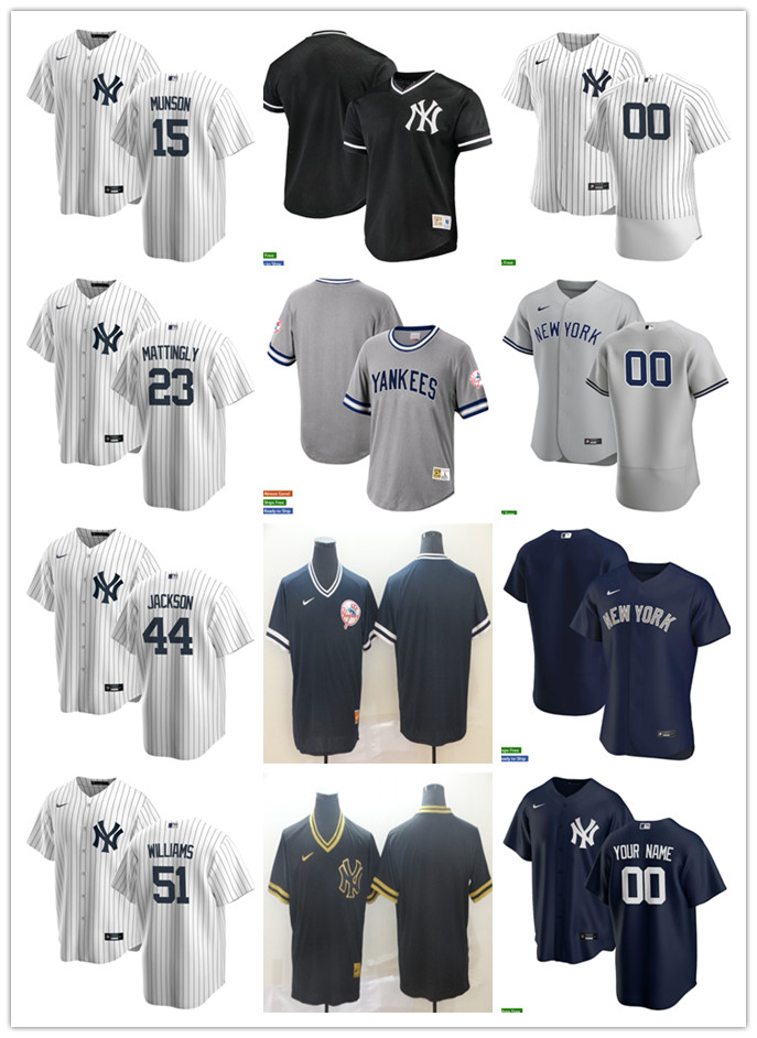 Men Women Youth New York Yankees 23 Don Mattingly 51 Bernie Williams 44 Reggie Jackson 15 Thurman Munson Baseball Jersey, Blue;black
Men Women Youth New York Yankees 23 Don Mattingly 51 Bernie Williams 44 Reggie Jackson 15 Thurman Munson Baseball Jersey, Blue;black