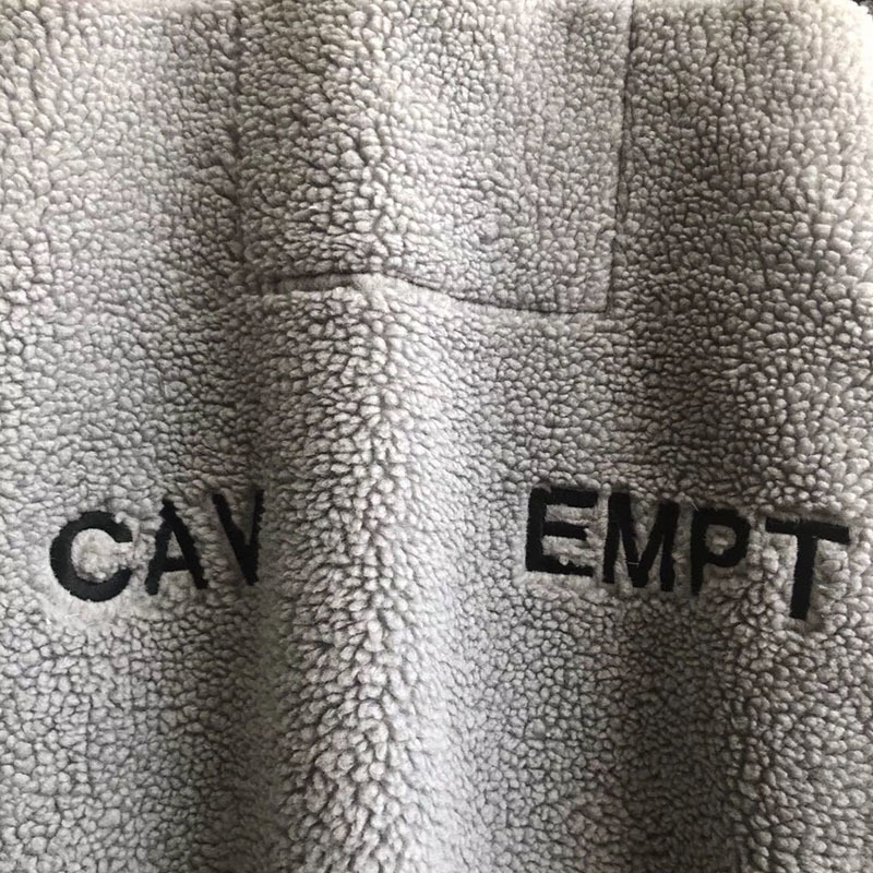 Best Quality CAV EMPT Hoodie Hairy Standup Collar Heavy Fleece Zip Up Coat Autumn Winter Warm Embroidery CAVEMPT Sweatshirts T200531