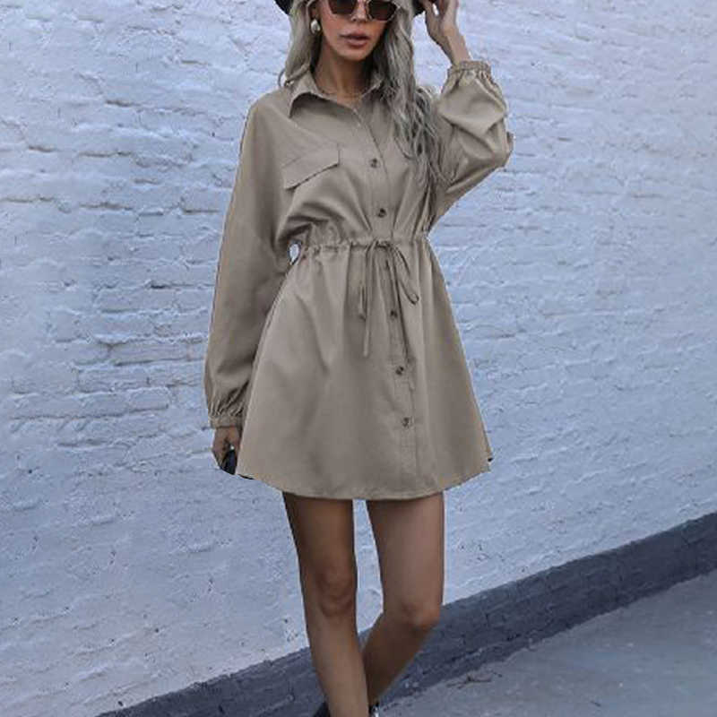 Women Vintage Turn Down Collar Pockets Decoration Shirt Dress Female Long Sleeve Casual Elastic Waist Vestido 210709, Khahi
Women Vintage Turn Down Collar Pockets Decoration Shirt Dress Female Long Sleeve Casual Elastic Waist Vestido 210709, Khahi
