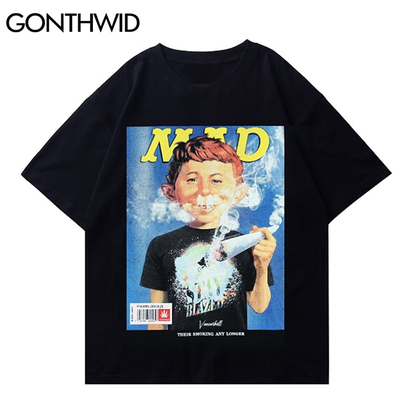 Tees Shirts Hip Hop Smoking Boy Print Short Sleeve T-Shirts Streetwear Casual Loose Fashion Summer Tshirts Tops 210602, White
Tees Shirts Hip Hop Smoking Boy Print Short Sleeve T-Shirts Streetwear Casual Loose Fashion Summer Tshirts Tops 210602, White