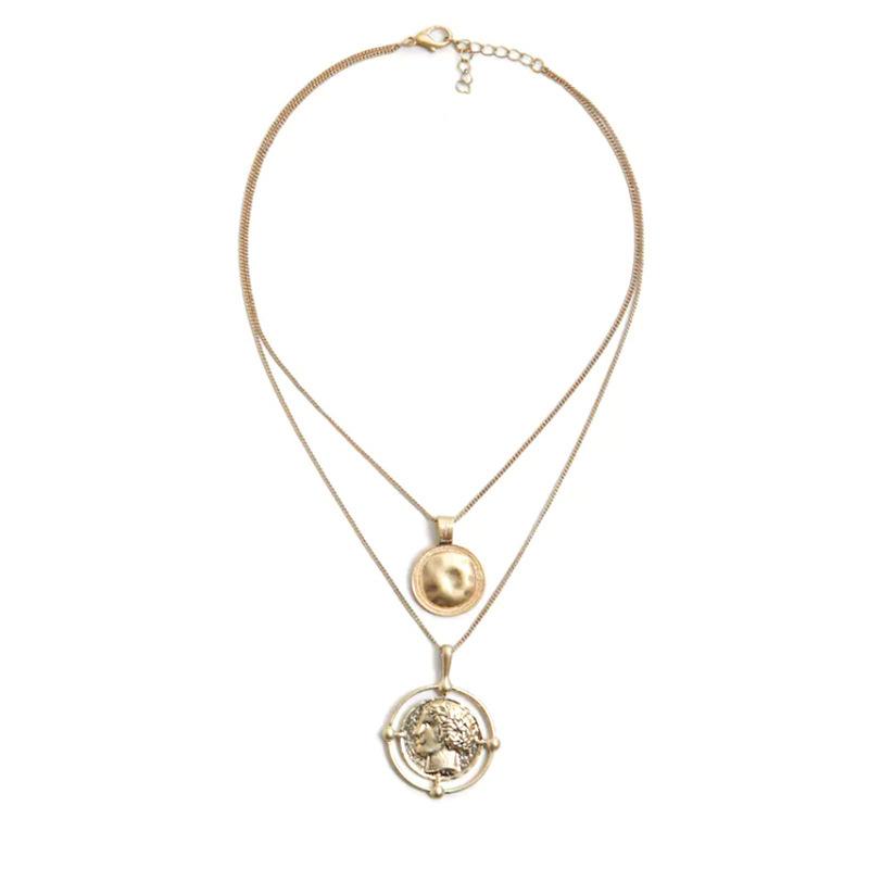 Pendant Necklaces Girls Jewelry Vintage Gold Carved Coin Necklace Long Chain Double-layer Personality For Woman Accessories
Pendant Necklaces Girls Jewelry Vintage Gold Carved Coin Necklace Long Chain Double-layer Personality For Woman Accessories