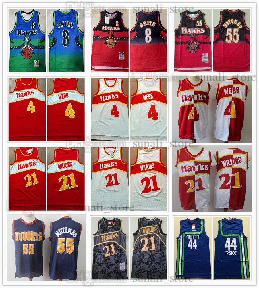 Vintage Rerto Basketball Spud 4 Webb 8 Steve Smith Jerseys 44 Pistol Pete Maravich Dikembe 55 Mutombo Breathable Mesh Shirts, Blue
Vintage Rerto Basketball Spud 4 Webb 8 Steve Smith Jerseys 44 Pistol Pete Maravich Dikembe 55 Mutombo Breathable Mesh Shirts, Blue