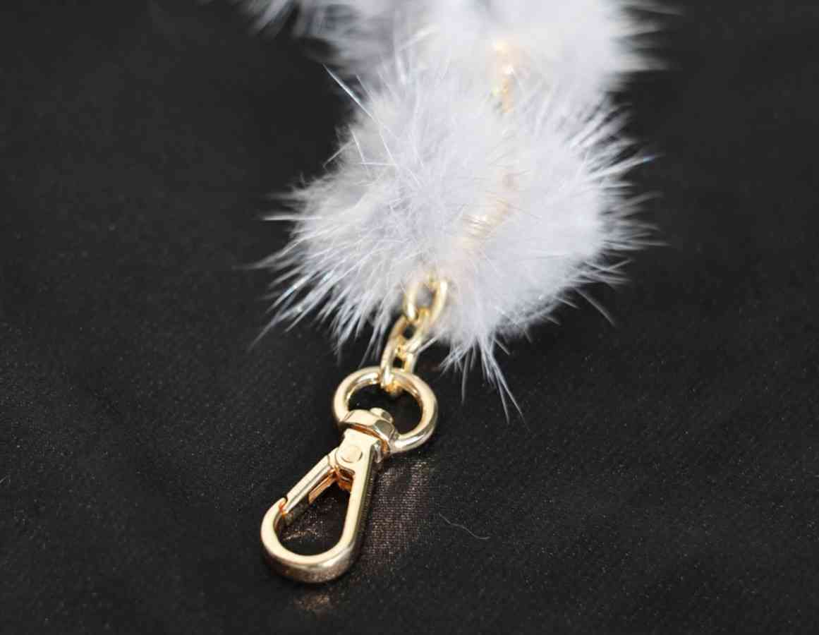 Replacement Bag Strap Real Mink Fur Ball Pompom Handbag Shoulder Handle for Women Purse Belts Charm Winter Accessories R35 Q0630