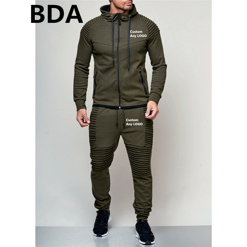 BDA Man Custom Any Sweatshrts Men's Sport Hoodies Sets Unisex Spring Suits Outerwear Zipper Fleece Male Coats Tracksuits 201210