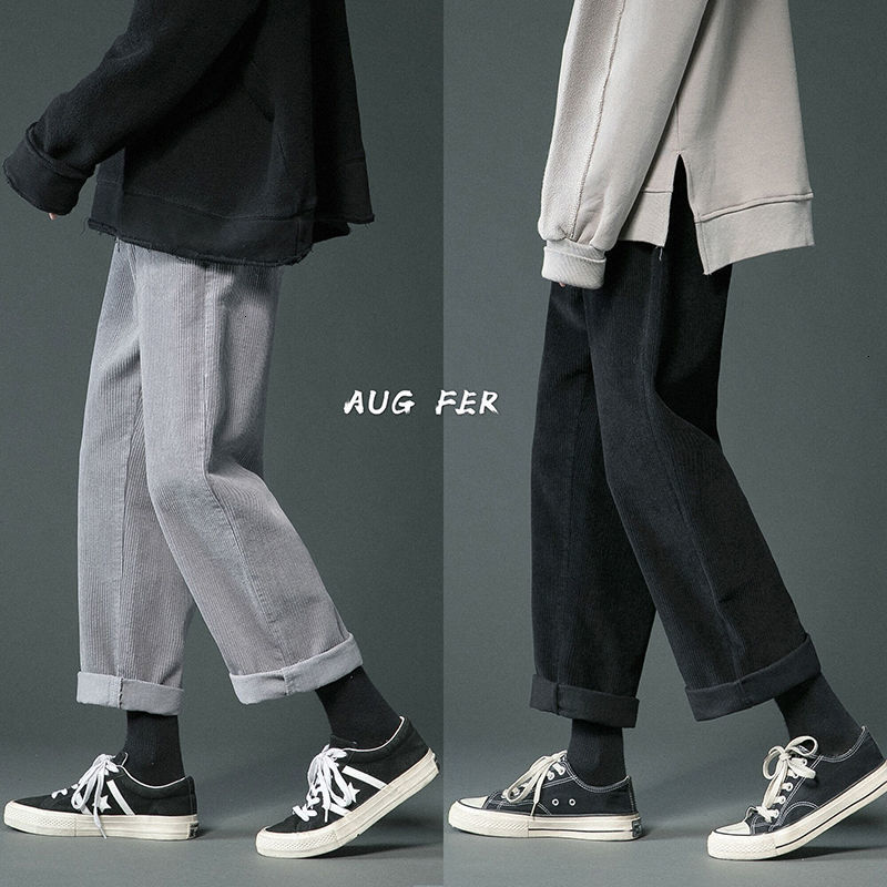 2021 New Winter Cotton Thick Corduroy Men' Warmth Fashion Retro Casual Wide-leg Pants Men Streetwear Loose Straight Trousers Mens V7fv, Black
2021 New Winter Cotton Thick Corduroy Men' Warmth Fashion Retro Casual Wide-leg Pants Men Streetwear Loose Straight Trousers Mens V7fv, Black