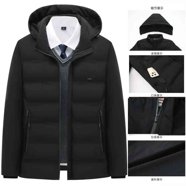 2021 new men's winter busins leisure thickened short stand collar hooded warm cotton et, Black
2021 new men's winter busins leisure thickened short stand collar hooded warm cotton et, Black