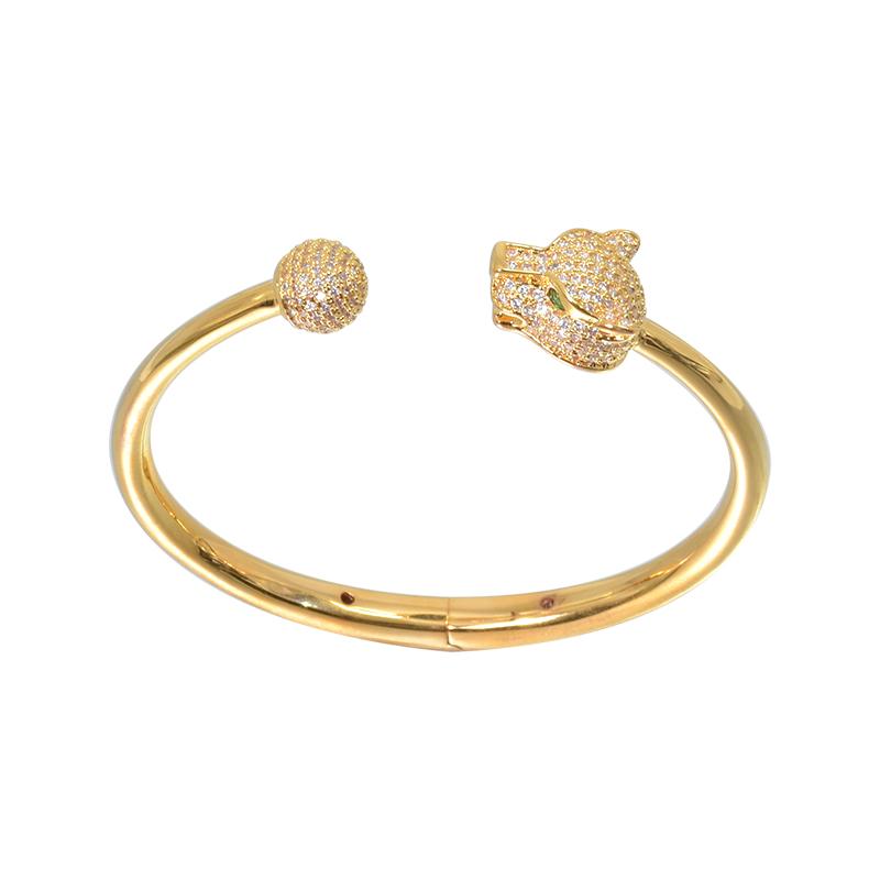 Bangle Hand Bracelets For Women Wrist Copper Cuff Opening Adjustable Inlaid Diamond Panther Head Accessories
Bangle Hand Bracelets For Women Wrist Copper Cuff Opening Adjustable Inlaid Diamond Panther Head Accessories
