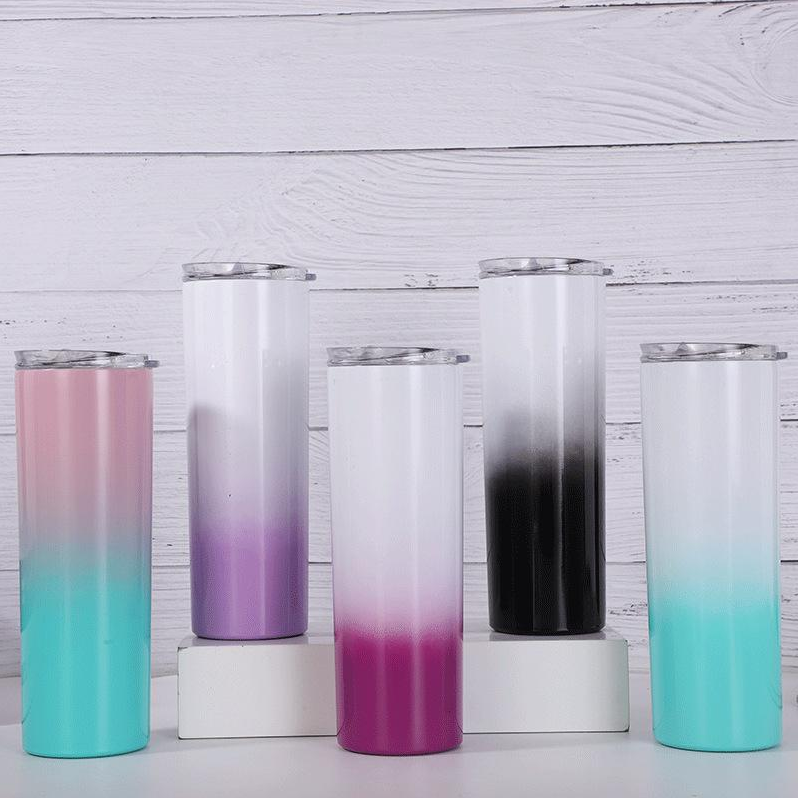 New 20oz gradient straight tumblers stianless steel double wall vacuum cup insulated colorful ombre skinny tumblers with lid straw A07, Multi-color
New 20oz gradient straight tumblers stianless steel double wall vacuum cup insulated colorful ombre skinny tumblers with lid straw A07, Multi-color