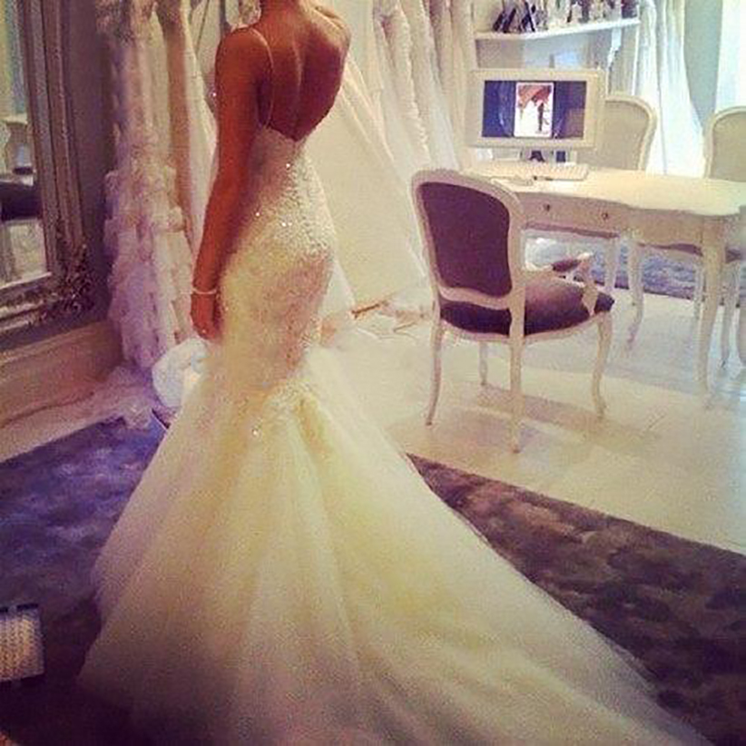 New Arrival Long Mermaid Lace Wedding Dresses 2021 with Appliques Spaghetti Straps Floor Length Custom Made Backless Hot Bridal Gowns