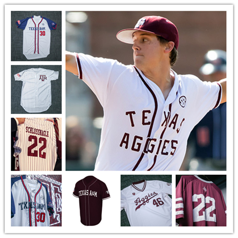 NCAA Custom Texas A M Aggies Baseball Jersey Daniel Mengden Michael Wacha Tyler Naquin Ryne Birk Boomer White Nick Banks Corbin Martin Michael Barash Ross Stripling, 2017 cream
NCAA Custom Texas A M Aggies Baseball Jersey Daniel Mengden Michael Wacha Tyler Naquin Ryne Birk Boomer White Nick Banks Corbin Martin Michael Barash Ross Stripling, 2017 cream