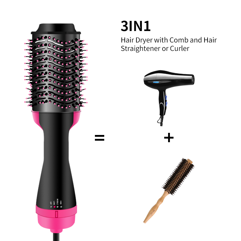 One Step Hair Dryer Electric Hot Air Brush Multifunctional Negative Dryer brush Negative Ion Generator Hair Straightener Curler
One Step Hair Dryer Electric Hot Air Brush Multifunctional Negative Dryer brush Negative Ion Generator Hair Straightener Curler