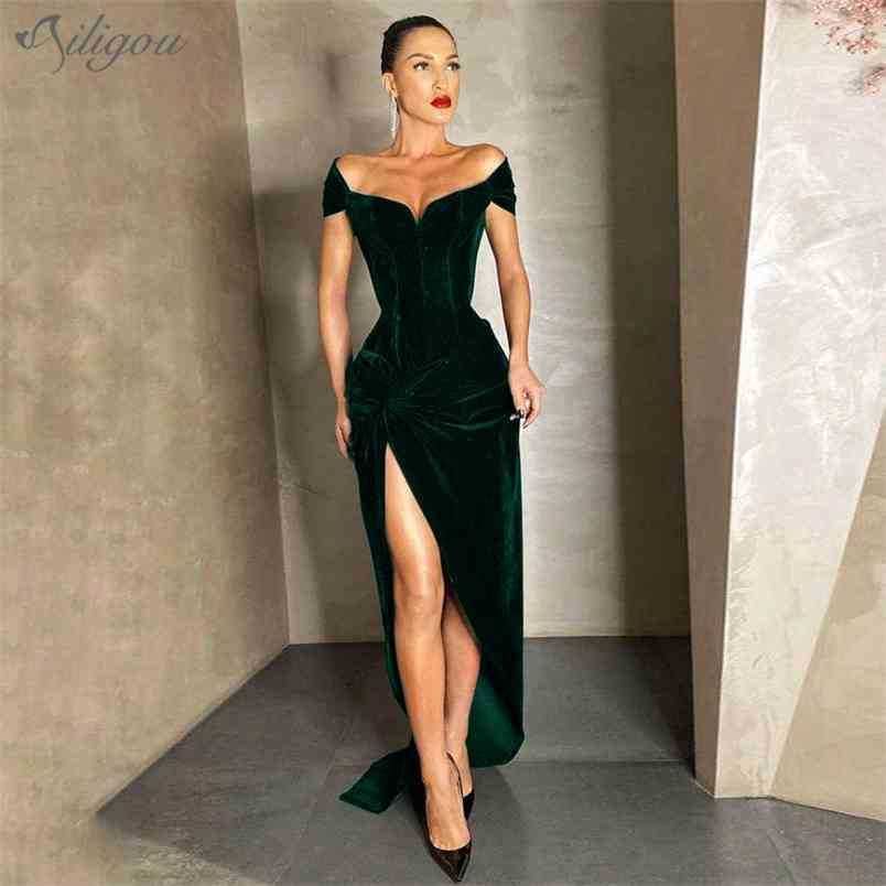 Fashion Green Velvet Asymmetrical Hanging Long Off Shoulder Corset Dress Women's Party Christmas Vestido 210525
Fashion Green Velvet Asymmetrical Hanging Long Off Shoulder Corset Dress Women's Party Christmas Vestido 210525