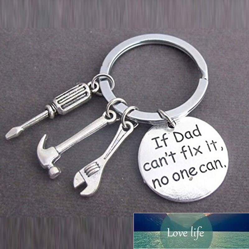 

New If Dad Can't Fix It No One Can DIY Tool Wrench Spanner Rule Hammer Model Key Chain Key Ring KeyChain Keyring Gift 373180