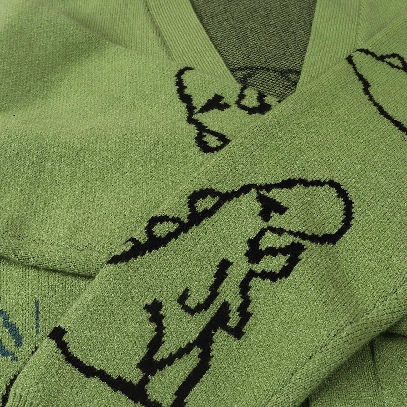 TEDSN Oversize Cardigan Dinosaur Men Knitted Sweater Streetwear Loose Male Women Top Coat Doodle Hip Hop Pattern Winter 211008