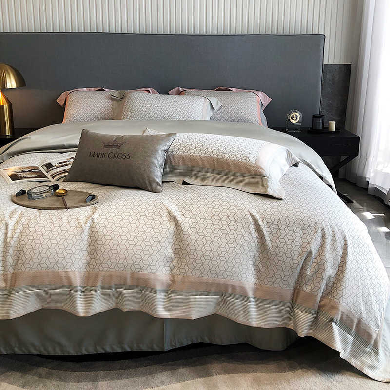 Light luxury Tiansi cotton jacquard four piece sample Villa Hotel craft quilt bedding
Light luxury Tiansi cotton jacquard four piece sample Villa Hotel craft quilt bedding
