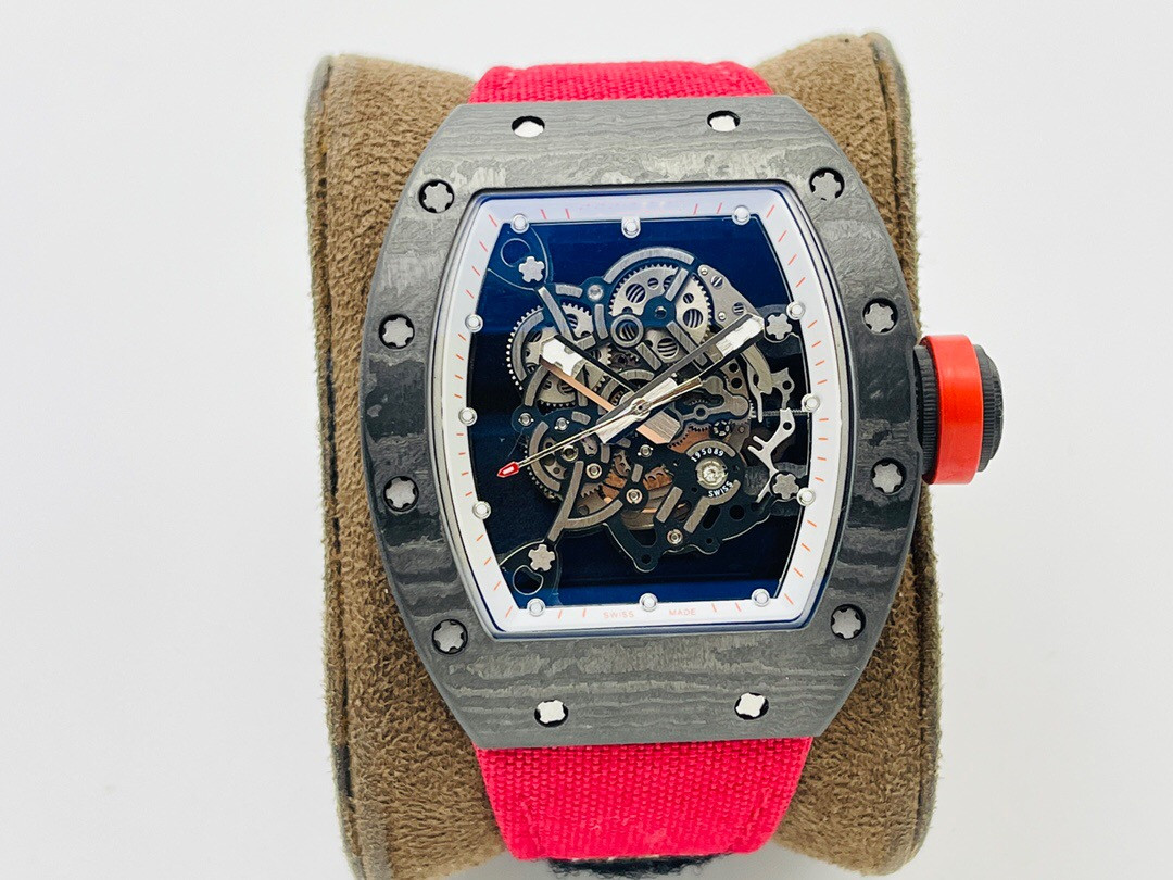 RMS V2 Upgraded mechanical Watch RM055 with Swiss standard movement NTPT carbon fiber case sapphire glass mirror canvas strap waterproof, As shown
RMS V2 Upgraded mechanical Watch RM055 with Swiss standard movement NTPT carbon fiber case sapphire glass mirror canvas strap waterproof, As shown