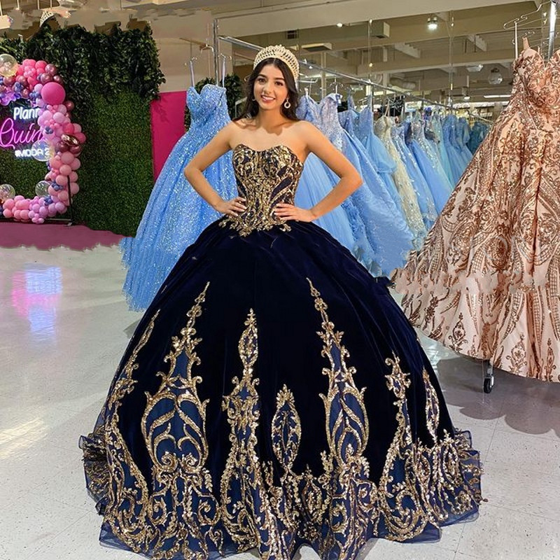 Burgundy 2021 velvet Quinceanera Dresses Bridal Gowns Sweetheart Long Sleeve gold lace Sweet 16 Dress vestidos de xv años anos