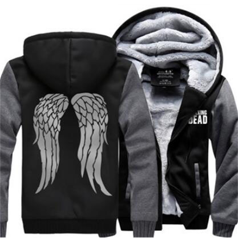 hip hop style streetwear The Walking Dead sweatshirts men new winter thicken hoodies coat men's sportswear fashion hooded 201020