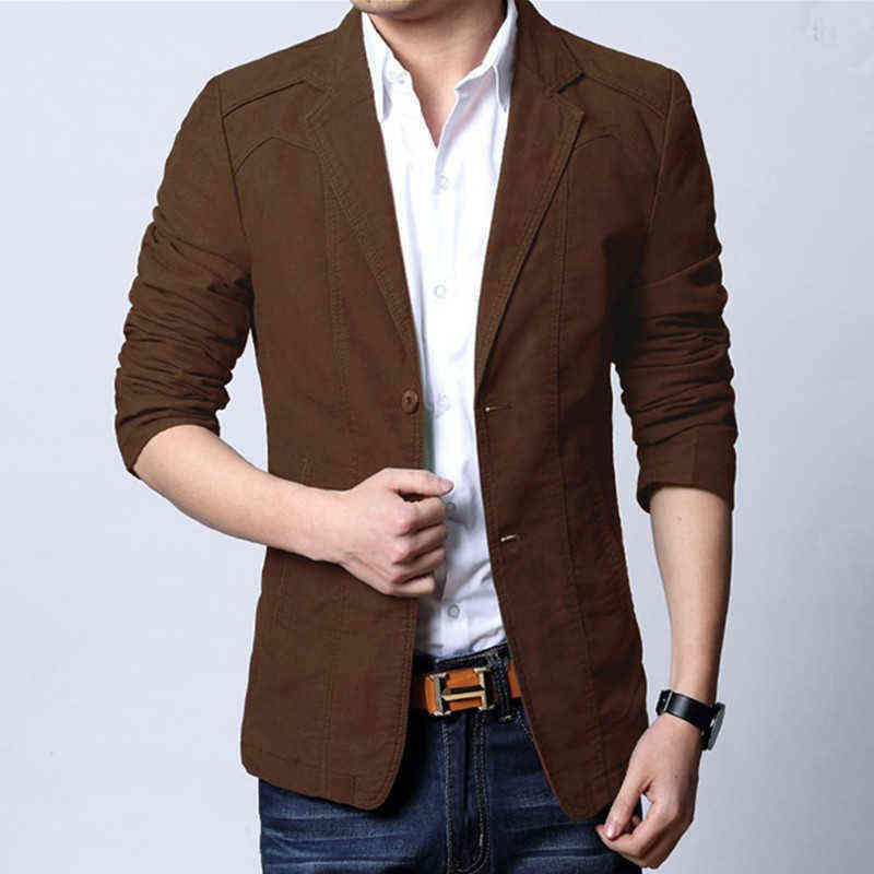 Fashion Men's Casual Boutique Pure Color Business Slim Fit Suit Blazers Jacket Coat 211120