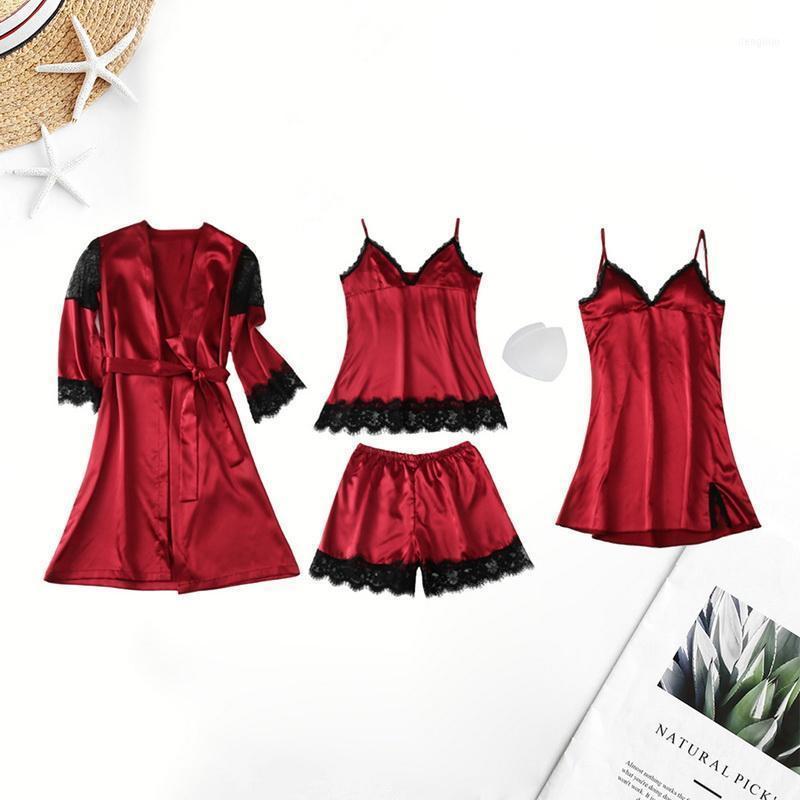 Long Sleeve Womens Pajamas Sexy Lace Lingerie Nightwear Underwear Sleepwear 4PCS Suit Pajama Sets For Women1, Black
Long Sleeve Womens Pajamas Sexy Lace Lingerie Nightwear Underwear Sleepwear 4PCS Suit Pajama Sets For Women1, Black