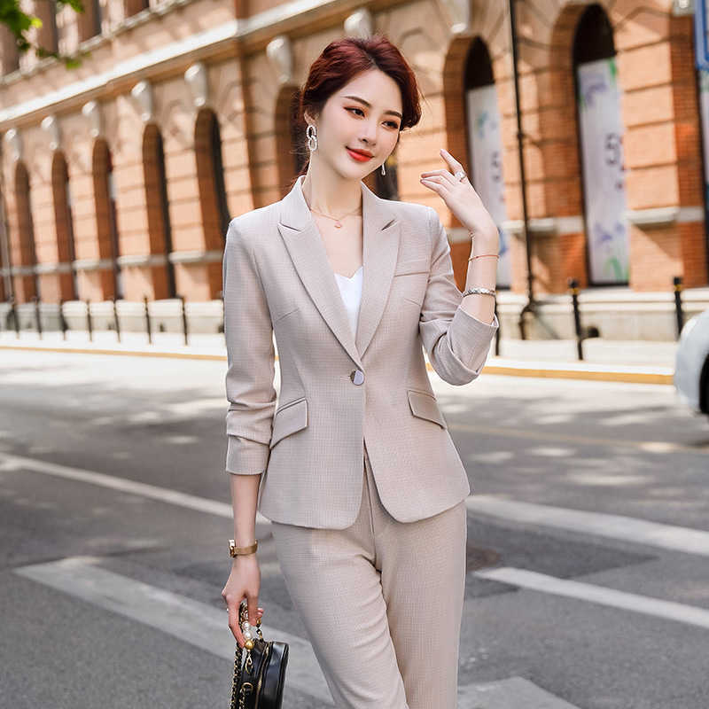 Casual High-quality Professional Women' Office Sets Autumn and Winter Plaid Ladies Jacket Two-piece Fashion Trousers 210527
Casual High-quality Professional Women' Office Sets Autumn and Winter Plaid Ladies Jacket Two-piece Fashion Trousers 210527