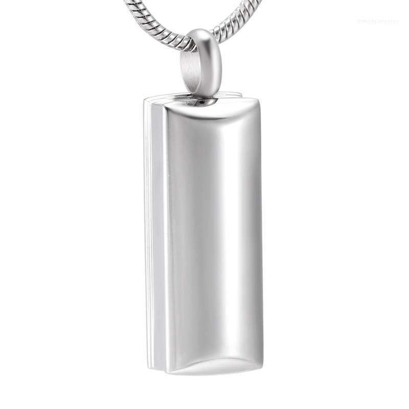 Chains IJD9998 Stainless Steel Cremation Keepsake Necklace For Ashes Urn Rectangle Men Pendant Jewelry1