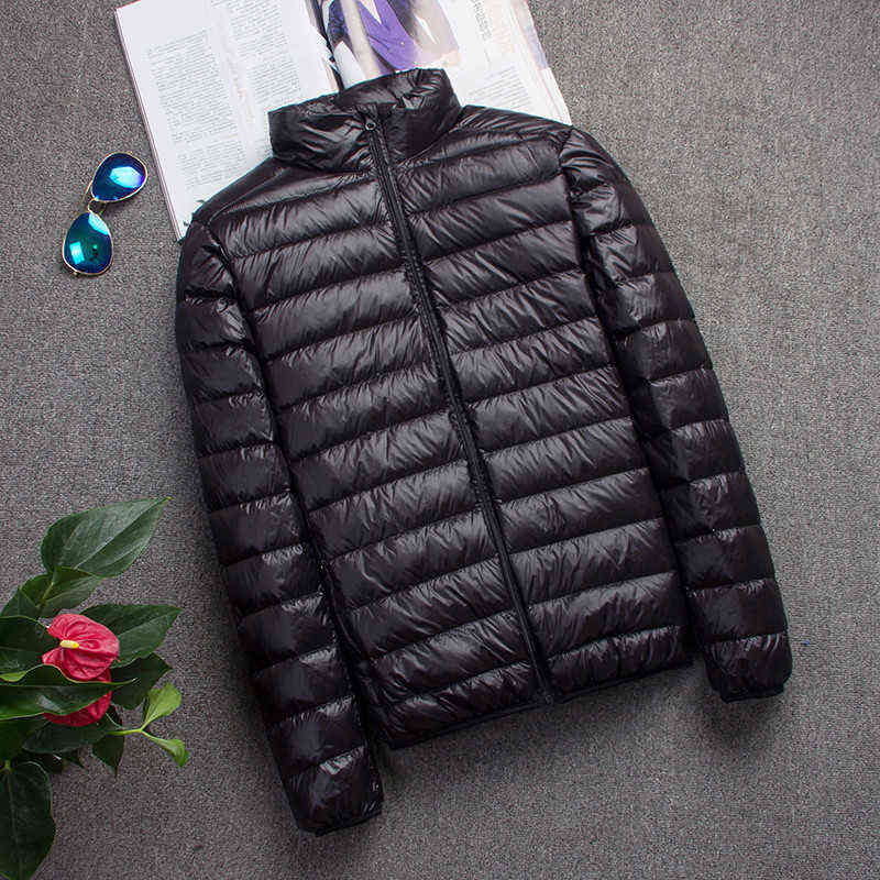 Autumn Winter Light Down Jacket Men's Fashion Hooded Short Large Ultra-thin Lightweight Youth Slim Coat Down Jackets 211104