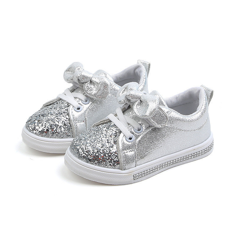 Toddler Children Baby Boys Casual Sequins Bowknot Crystal Run Sport Sneakers Shoes For Girls C260130