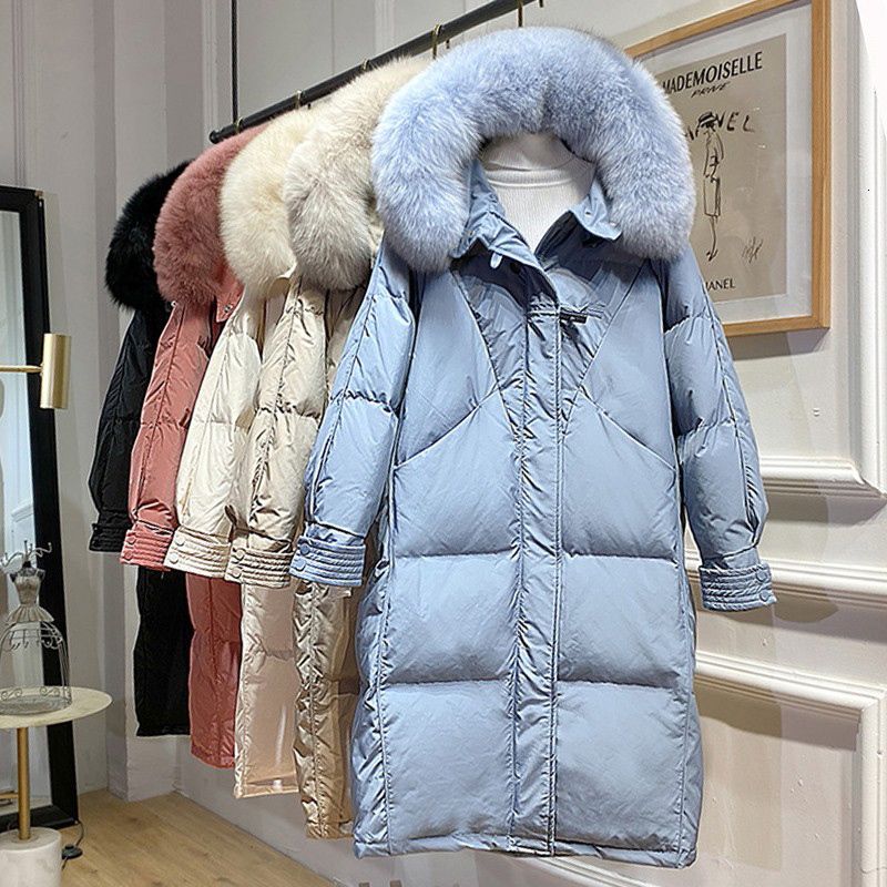 2021 Winter Big Real Fur Hooded Jacket New Women 90% Duck Down Long Coat Warm Snow Outwear Horn Button Loose Bule Parkas R4r2, Black
2021 Winter Big Real Fur Hooded Jacket New Women 90% Duck Down Long Coat Warm Snow Outwear Horn Button Loose Bule Parkas R4r2, Black