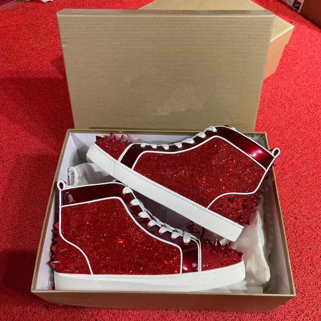 Winter Lug boot Red Bottom High Top women Sneakers Strass Pik Spikes Men Dazzling Crystal Wedding Party Dress Casual trainer footwear eu 35-47
Winter Lug boot Red Bottom High Top women Sneakers Strass Pik Spikes Men Dazzling Crystal Wedding Party Dress Casual trainer footwear eu 35-47