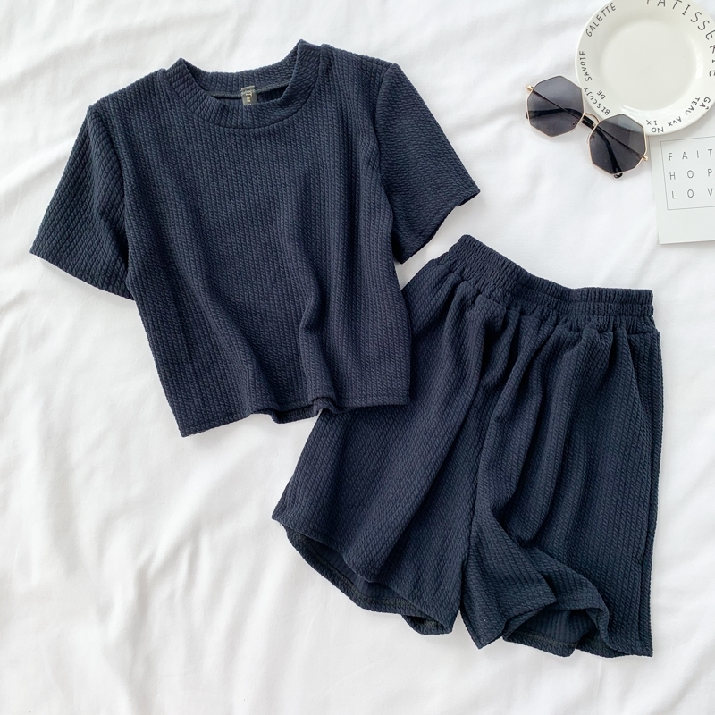 Women Three Piece Sets Summer Tank Crop Tops Shorts Outfit Woman Body Tracksuit Clothes Fashion 3 Pcs Sportsuit 210302
