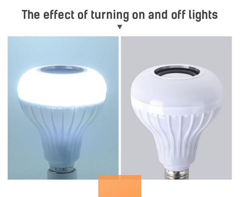 E27 Smart Light Bulb Led RGB with Wireless Bluetooth Speaker Bulb 2 in 1 white Lamp Light Music Player Dimmable and Remote Controller