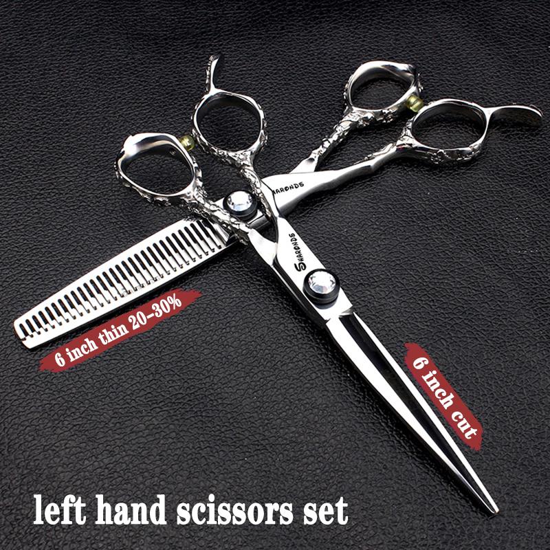 Hair Scissors 6 Inch Left-handed Hairdressing Special Hairdresser And Beauty Salon Free Thin Custom Logo